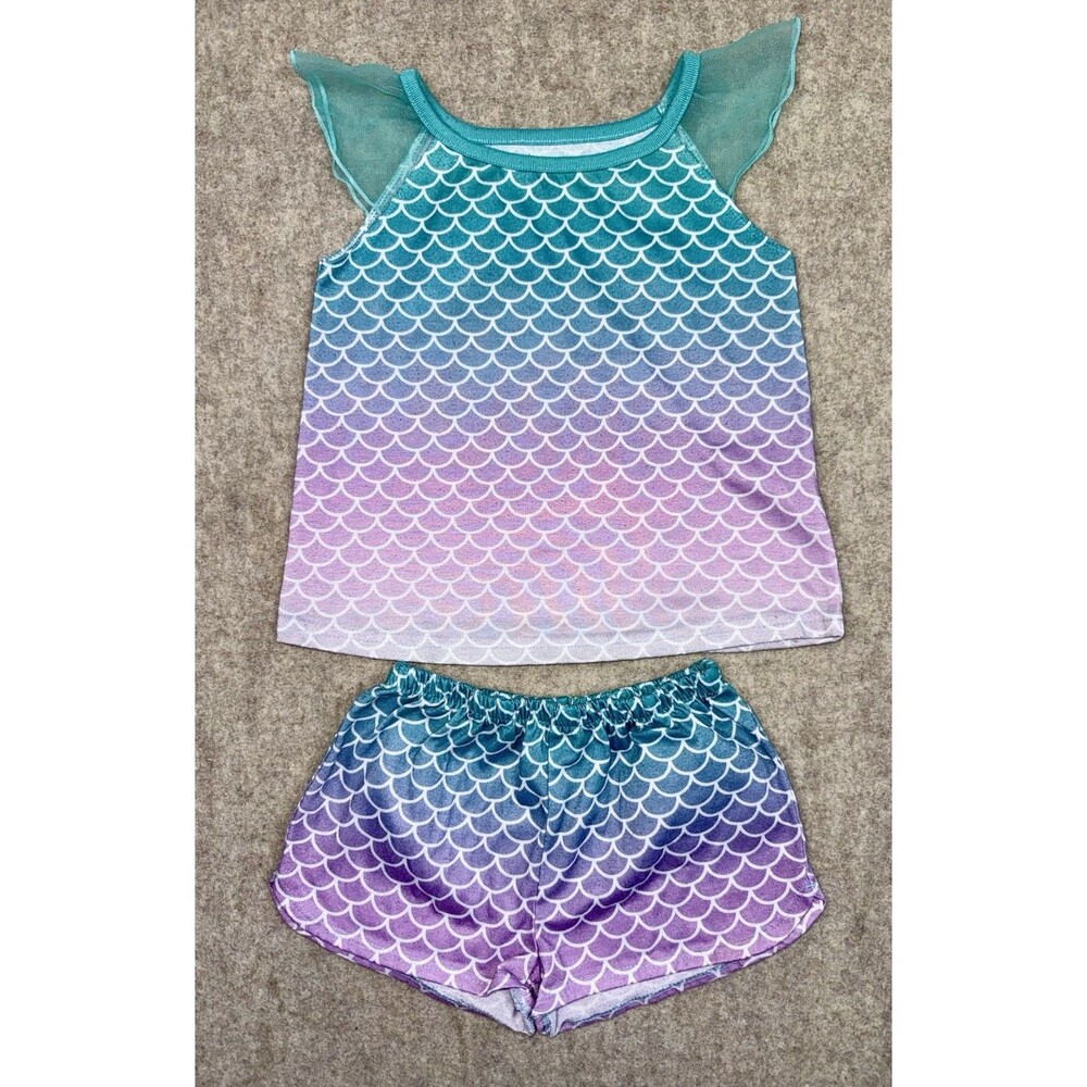 Carters Girls 4T Mermaid 2 Piece Pajama Set Purple And Teal